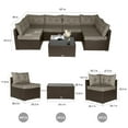 thumbnail image 4 of Amolife 7 Piece Outdoor Conversation Set, All-Weather Wicker Rattan Sectional Sofa Set with Cushions & Coffee Table, Morden Furniture Couch Set for Patio Deck Garden Pool, 4 of 5