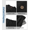 thumbnail image 6 of GENTS BLISS Men 2 Piece Set Linen Outfit Casual Short Sleeve Button Down Shirt and Linen Pants, 6 of 10