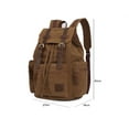 thumbnail image 3 of kaukko vintage casual canvas and leather rucksack backpack, 1khaki, 3 of 5