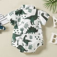 thumbnail image 4 of Angala Adorable Dinosaur Print Baby Bodysuit For Infant Boys Soft Romper Outfit Cozy Cute Boys And Girls Bodysuits 12-18 Months, 4 of 5