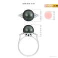 thumbnail image 4 of ANGARA Tahitian Cultured Pearl Ring with Trio Diamonds in 925 Sterling Silver for Women | June Birthstone, Birthday, Anniversary, Jewelry Gift for Women | Pearl Ring, 4 of 8
