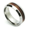 thumbnail image 2 of Men Women Tungsten Carbide Wedding Band Ring 8mm Comfort Fit Wood Inlaid Tungsten Ring, 2 of 3