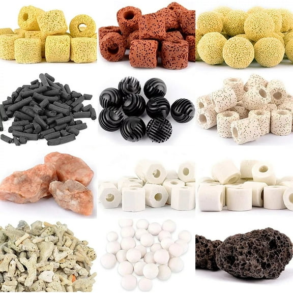 12 in 1 Aquarium Filter Bio Balls Ceramic Rings Fish Tank Pond Filter Biological