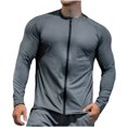 thumbnail image 4 of Maoxin Men's Coats and Jackets Fashion Men's Long Sleeve Solid Color Sports And Fitness Hoodless Casual Outwear Jackets Dark Gray 3XL, 4 of 6