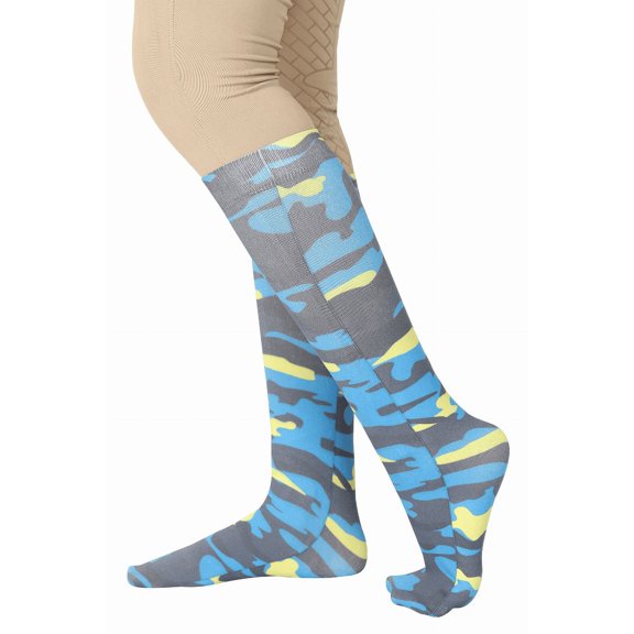 TUFFRIDER CAMO BOOT SOCKS Blue/Yellow/Black