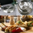 thumbnail image 5 of Stainless Steel Dinner Plate Camping Tableware Dinner Plate Salad Plate Food Container Holder Dish Round Tray Mess Plate,23cm, 5 of 14