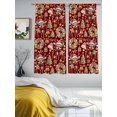 thumbnail image 2 of Red Christmas Sheer Curtains 63 Inch Length 2 Panels Set, Elk Xmas Tree Wreath Balls Bell Voile Window Treatment Rod Pocket Curtains Sheers Drapes for Bedroom/Living Room/Kitchen 52x"63"x2, 2 of 7