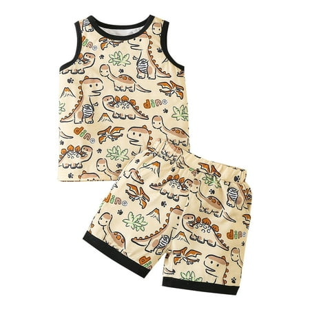 

adviicd Toddler Dress Up Clothes For Girls Little Girls Cotton Dress Sleeveless Casual Summer Sundress Flower Printed Jumper Skirt Beige 1-2 Years
