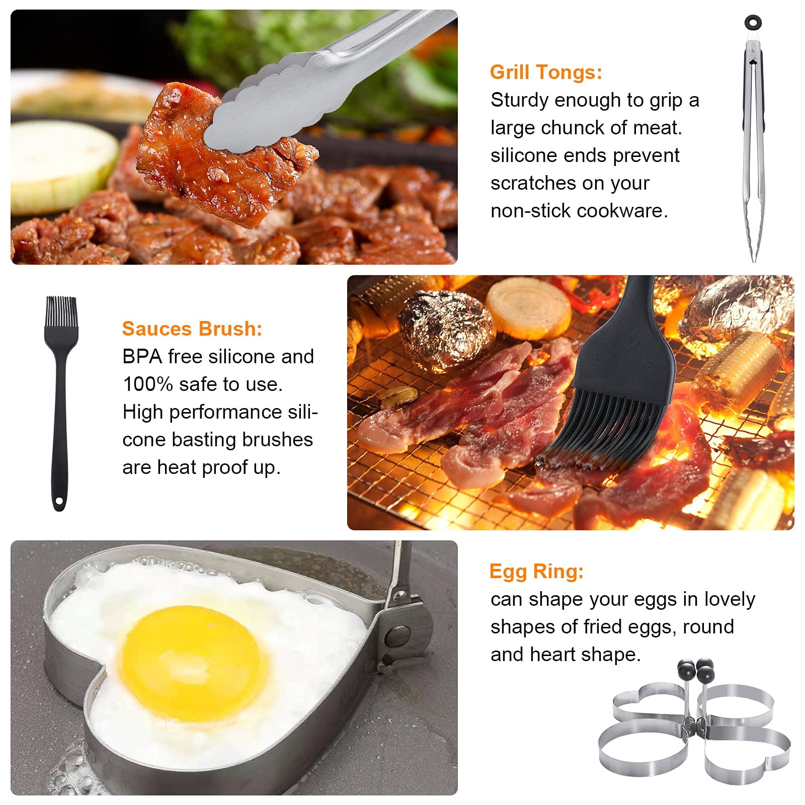 Blackstone Griddle Accessories Kit 16pcs Flat Top Grill Set For And Camp Chef With Spatula Scraper Cleaning &carry Bag Great Outdoor Bbq & Teppanyaki Camping