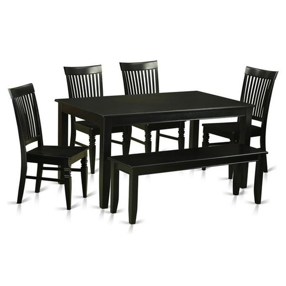 Pemberly Row 6-piece Traditional Wood Dining Set in Black