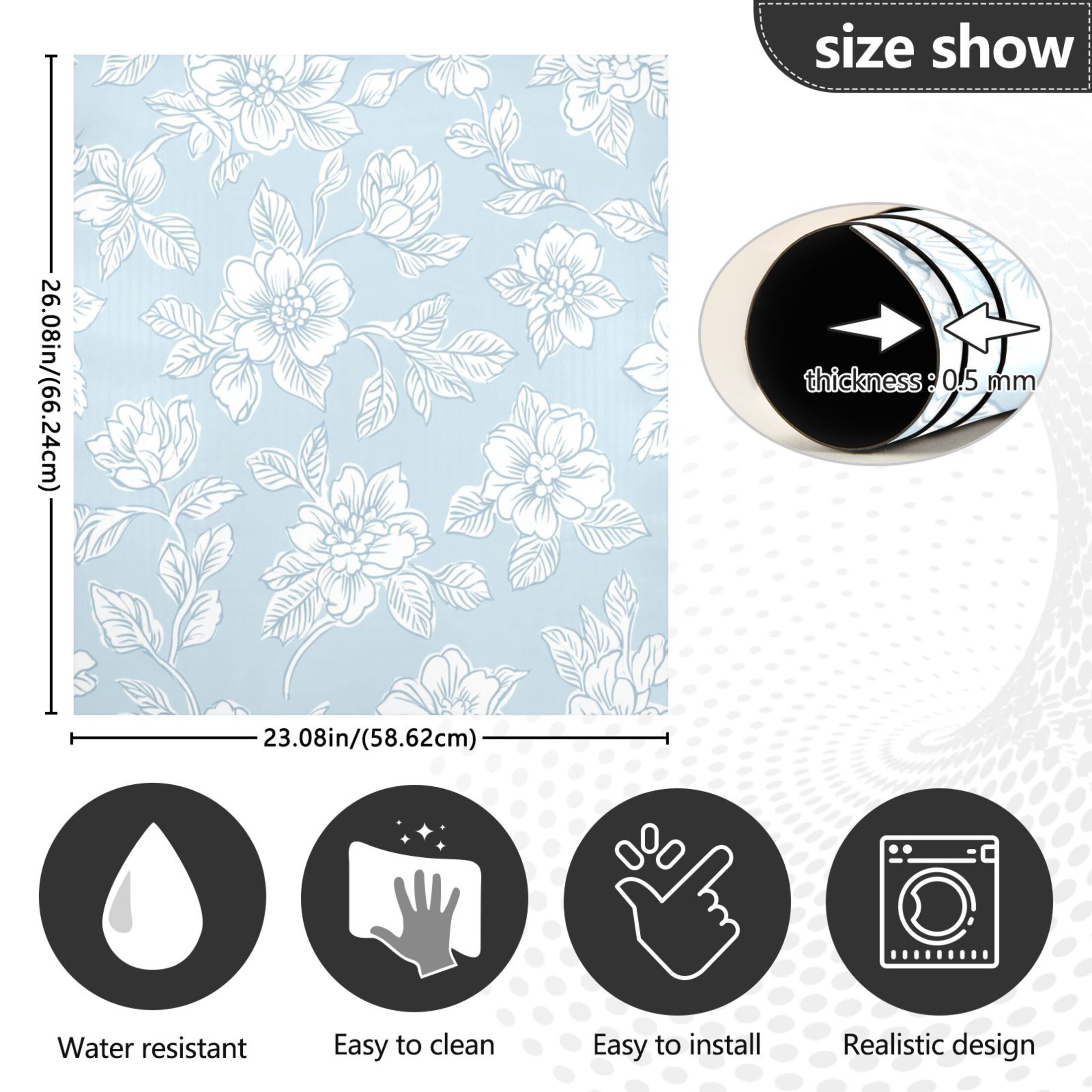 Dishwasher Magnetic Sticker 23x26 Inch Refrigerator Magnetic Sticker Washing Machine Magnetic Sticker Kitchen Panel Magnetic Sticker Home Decor Cartoon White Flower