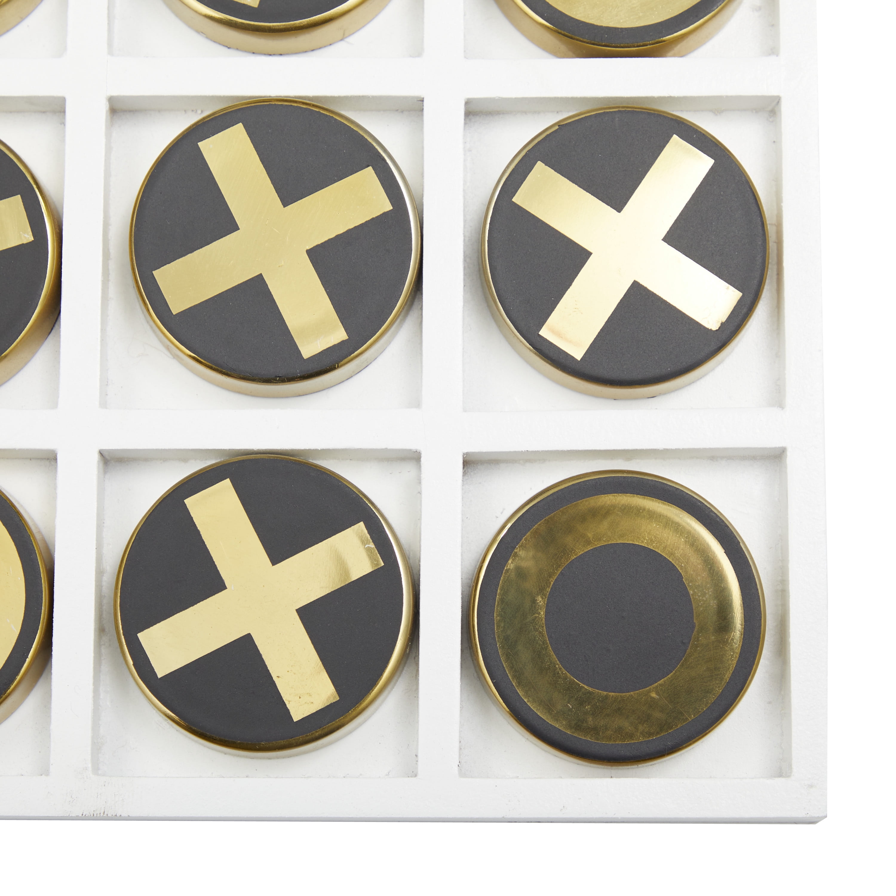 DecMode 8" x 1" Gold Stainless Steel Tic Tac Toe Game Set, 1-Piece