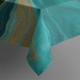 thumbnail image 5 of Teal Marble Gold Wave Pattern Square Tablecloth,Waterproof Square Table Cover,Wipeable Spillproof Washable Table Cover for Home Kitchen Party Decor 42"X42"(107x107cm), 5 of 6