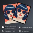 thumbnail image 3 of The Futures Too Bright Sofia Francis No 1 Coral On Midnight Blue Portrait Sunglasses Artwork Painting Art Print Framed Poster Wall Decor 12x16 inch, 3 of 5