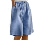 thumbnail image 1 of Pantalones Sueltos de Pierna Ancha para Mujeres Casual Elástico Pantalones Rectos de Pierna Ancha con Bolsillo Medio Pantalones Cortos, 1 of 9