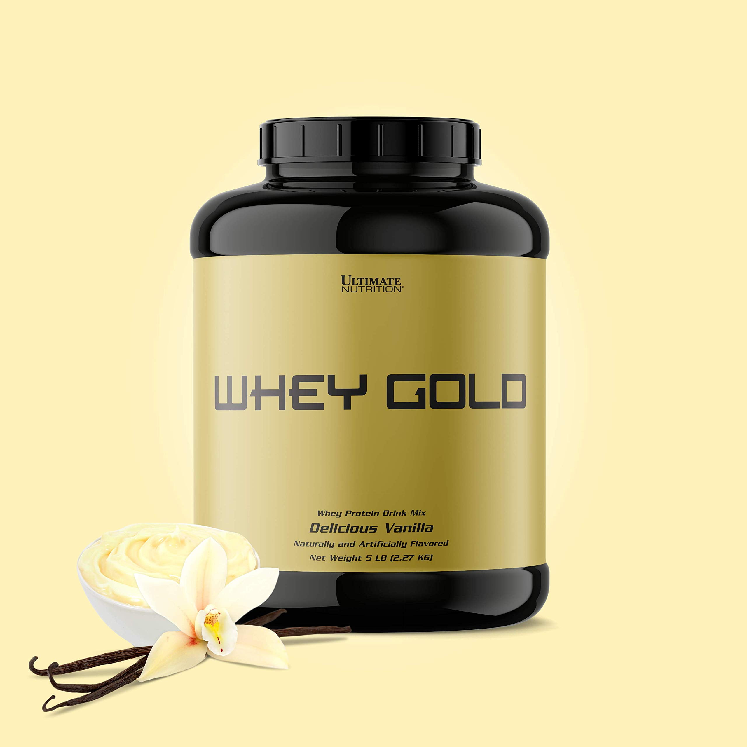 Ultimate Nutrition 100% Whey Gold Protein Powder - 20g of Amino Acids and Protein Per Serving, Vanilla, 5 Pounds