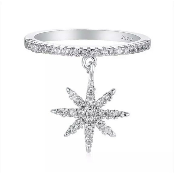 Starburst Dangling Charm Engagement Ring For Women's Gift 1.8 Ct Diamond 14K White Gold Over