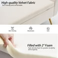thumbnail image 4 of Velvet Storage Bench for Bedroom, 55" Extra Long Bench for King Size Bed, Modern Upholstered End of Bed Ottoman Bench with Arms and Gold Legs for Entryway Living Room, 4 of 8