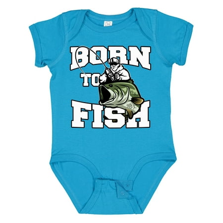 

Inktastic Born to Fish Gift Baby Boy or Baby Girl Bodysuit