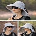 thumbnail image 6 of Women Sun Hat, Hiking Safari Hat with Neck Flap, UPF 50+ Wide Brim and Ponytail Hole（Light Grey）, 6 of 6