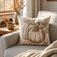 thumbnail image 2 of Btomtd Pumpkin Throw Pillow Cover 18 x 18 Inch, Fall Thanksgiving Couch Pillow Cases, Decorative Cushion Cover for Sofa Porch, Brown, 2 of 7