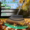thumbnail image 2 of RELOIVE Rake for Leaves, Heavy Duty Garden Leaf Rake for Lawns, 65" Adjustable 25 Tines Metal Yard Rake, 2 of 9
