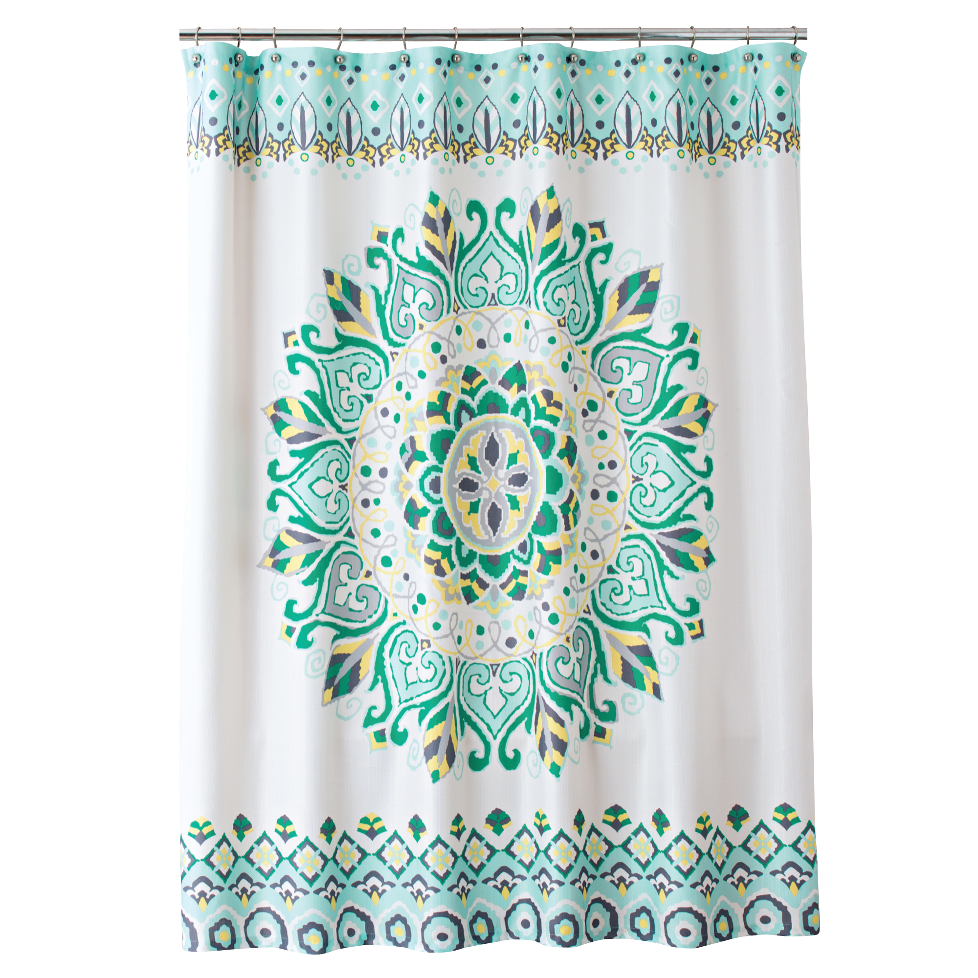 Multicolor Fabric Shower Curtain, 72" x 72", Better Homes & Gardens Medallion Pattern - image 2 of 5