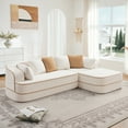 thumbnail image 2 of FFH 106" Cloud Sectional Couch, Modern Modular Sofa with L-Shape Chaise, Teddy Sofa for Living Room, No Assembly Required (White, Right Chaise), 2 of 14