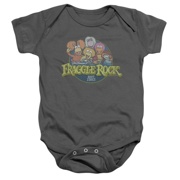Fraggle Rock Circle Logo-Infant Snapsuit Charcoal-18Mos