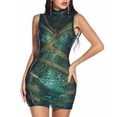 thumbnail image 6 of Ohufall Maxi Dress, Cocktail Dress for Women, Women's Sleeveless Sequin Sexy Round-Neck Skirt Party Ball Gown Full Dress Fall Dresses for Women, 6 of 6