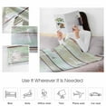 thumbnail image 4 of Green Grey Wooden Flannel Blanket for Bed, Farmhouse Vintage Stripes Soft Cozy Warm Couch Throw Blanket, Lightweight Fluffy Plush Bedding Blankets for Sofa Decor All Season 60"x80", 4 of 7