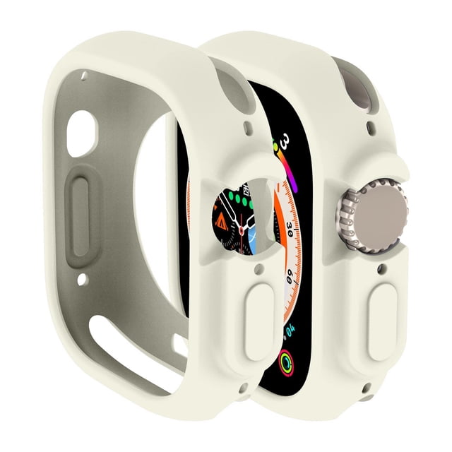 LEIXIUER Compatible avec Apple Watch Ultra Étui 49mm Tout Autour Antichoc TPU Silicone Housse de Protection Pare-Chocs Absorbant les Chocs Résistant aux Rayures Étui de Protection pour Apple Watch Ultra 49mm