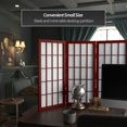 thumbnail image 2 of Red Lantern 2 ft. Short Desktop Window Pane Shoji Screen - Rosewood - 3 Panels, 2 of 7