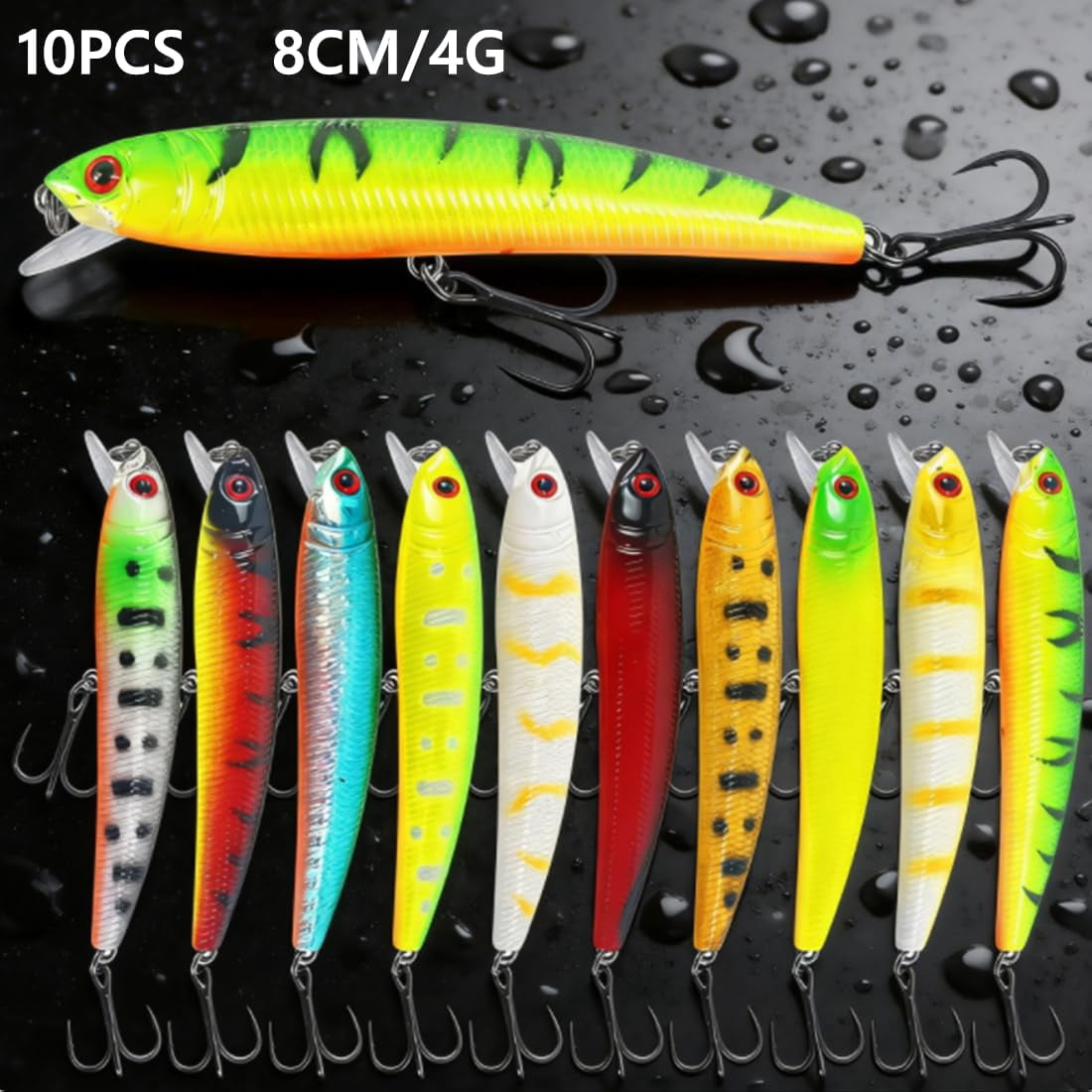 43pcs Bass Fishing Lures Kit Set Topwater Hard Baits Minnow Crankbait Pencil Vib Swimbait For Pike Fit Saltwater And Freshwater