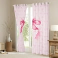 thumbnail image 3 of Feelyou Kawaii Bow-tie Kids Blackout Curtains Set of 2 (52x84 Each), Watercolor Pink Bowknot Ribbon Window Curtains, Cute Princess Style Curtains and Drapes, Blackout Curtains Bedroom Decor, 3 of 6