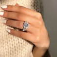 thumbnail image 4 of Anillo cuadrado brillante de circonita con diamantes de imitación de Color plateado para mujer, nuevas encantadoras temperamento, regalo de joyería Premium para fiesta de boda para mujer, 4 of 4