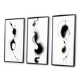 thumbnail image 3 of Designart "Monochromatic Symphony Subtle Ink IV" Abstract Painting Framed Wall Art Set Of 3 - Black Modern Frame Gallery Wall Set For Home Decor, 3 of 6