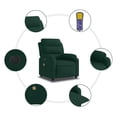 thumbnail image 5 of vidaXL Electric Massage Recliner Chair Dark Green Velvet, 5 of 5