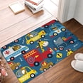 thumbnail image 4 of Gukieu Vehicles Cartoon with Funny Drivers Print Dust-proof Floor Mats, Water-absorbent and Non-slip Flannel Door Mats 16x24in, Home Decoration Suitable for Kitchen, Bathroom, Garage, 4 of 7