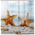 thumbnail image 2 of Coolnut Shells and Starfish Under Blue Sky Bath Shower Curtain Liners 72x72in 100% Polyester Waterproof with Curtain Hook, 2 of 6