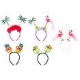thumbnail image 3 of KAKOWELY 5 diademas hawaianas con diseño de flamenco, piña, coco, cactus, accesorios para el cabello para fiestas luau., 3 of 3
