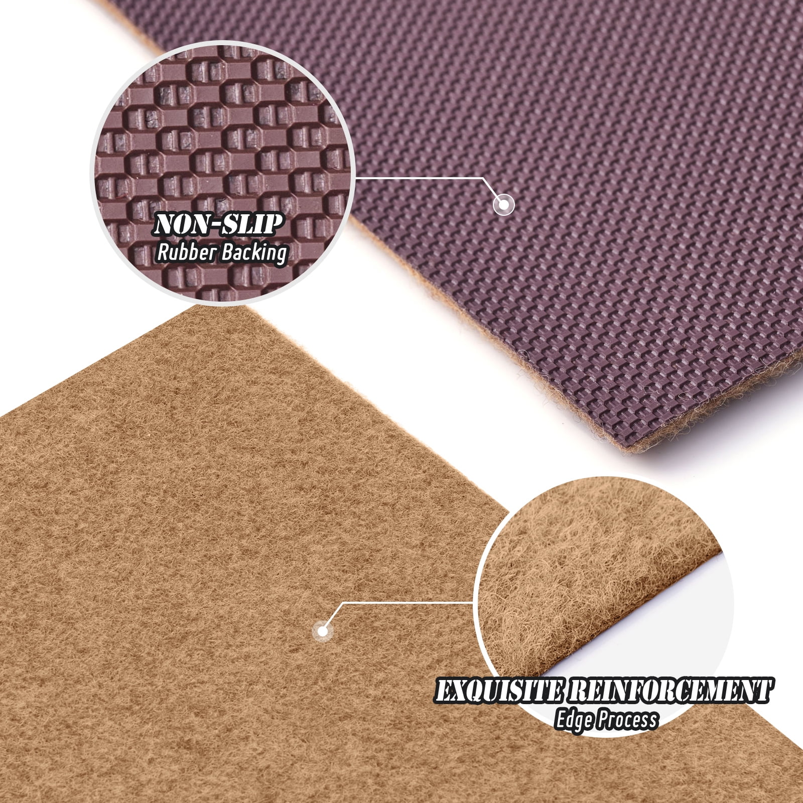 BESTVUE Runner Rug Outdoor Non Slips Carpet Runners Indoor Utility Area Rugs Mat for Kitchen Hallway Entryway Garage with Rubber Backing Light Brown 4ft x 6ft