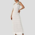 thumbnail image 2 of Elegant Women's Formal Dress A Line Neck Midi Dress With Ruffle Detail For Daily Wear Vacation Summer Outfit, 2 of 2