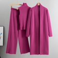 thumbnail image 4 of Spring Autumn 3 Piece Women Cardigan Tracksuits Knitted Pant Set Ladies Sweater Suit, 4 of 6