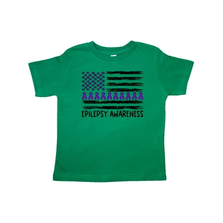 

Inktastic Epilepsy Awareness Purple Ribbons and Flag Gift Toddler Boy or Toddler Girl T-Shirt
