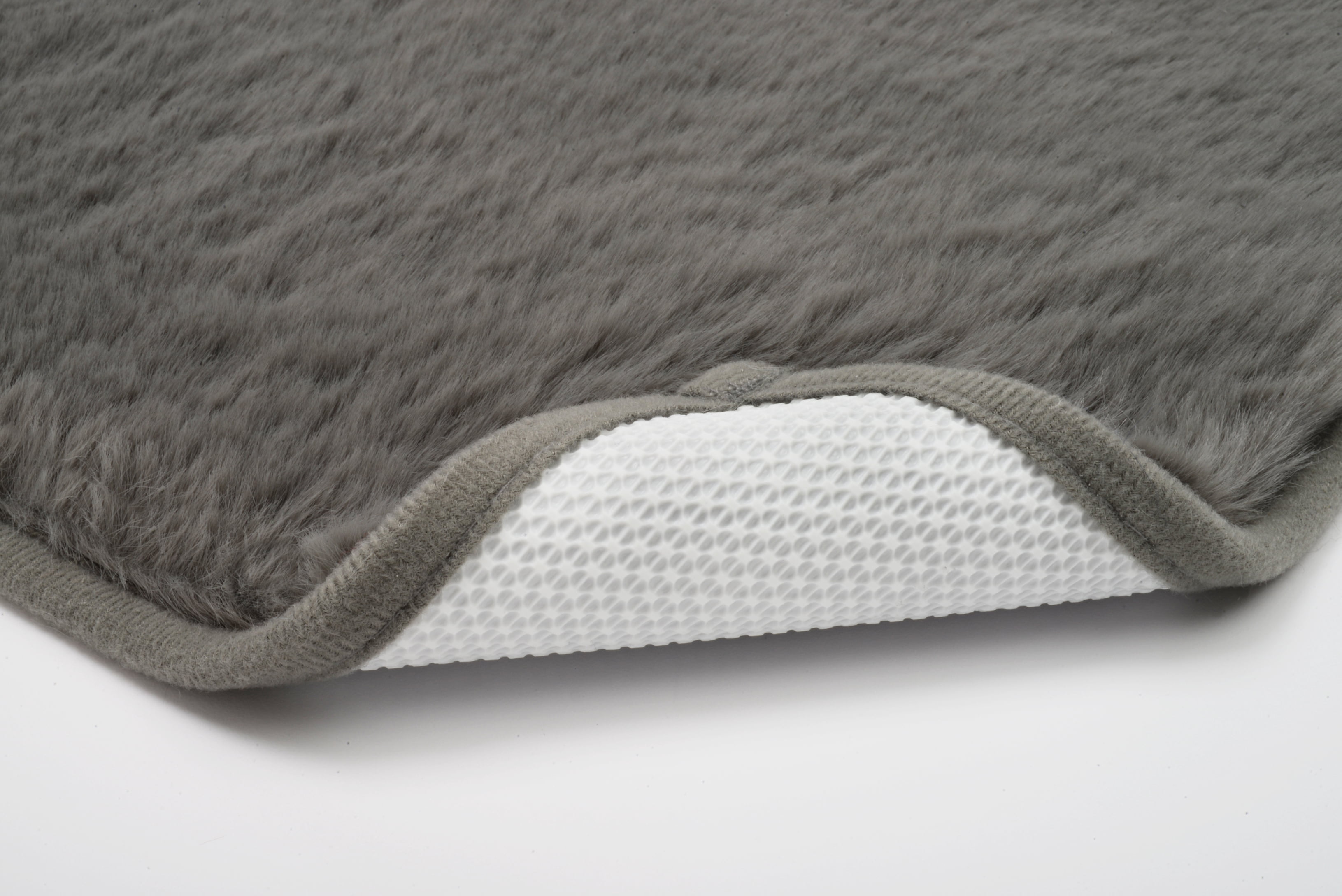 Bibb Home 5674 2 Piece Faux Fur Bath Mat Set Aqua
