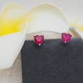 thumbnail image 6 of Bellitia Jewelry 925 Sterling Silver July Birthstone Heart Stud Earrings for Women, Gemstone Earring with Red Ruby Anniversary Birthday Jewellery Gift, 6 of 6