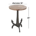 thumbnail image 3 of DecMode 18" x 26" Black Metal Anchor Accent Table with Brown Wood Top, 1-Piece, 3 of 7