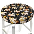 thumbnail image 3 of Kdxio Flower Fox Print Stool Covers Round,Stretch Round Bar Stool Covers Washable Bar Stool Cushion Slipcover for 12-15 Inch Chair, 3 of 7