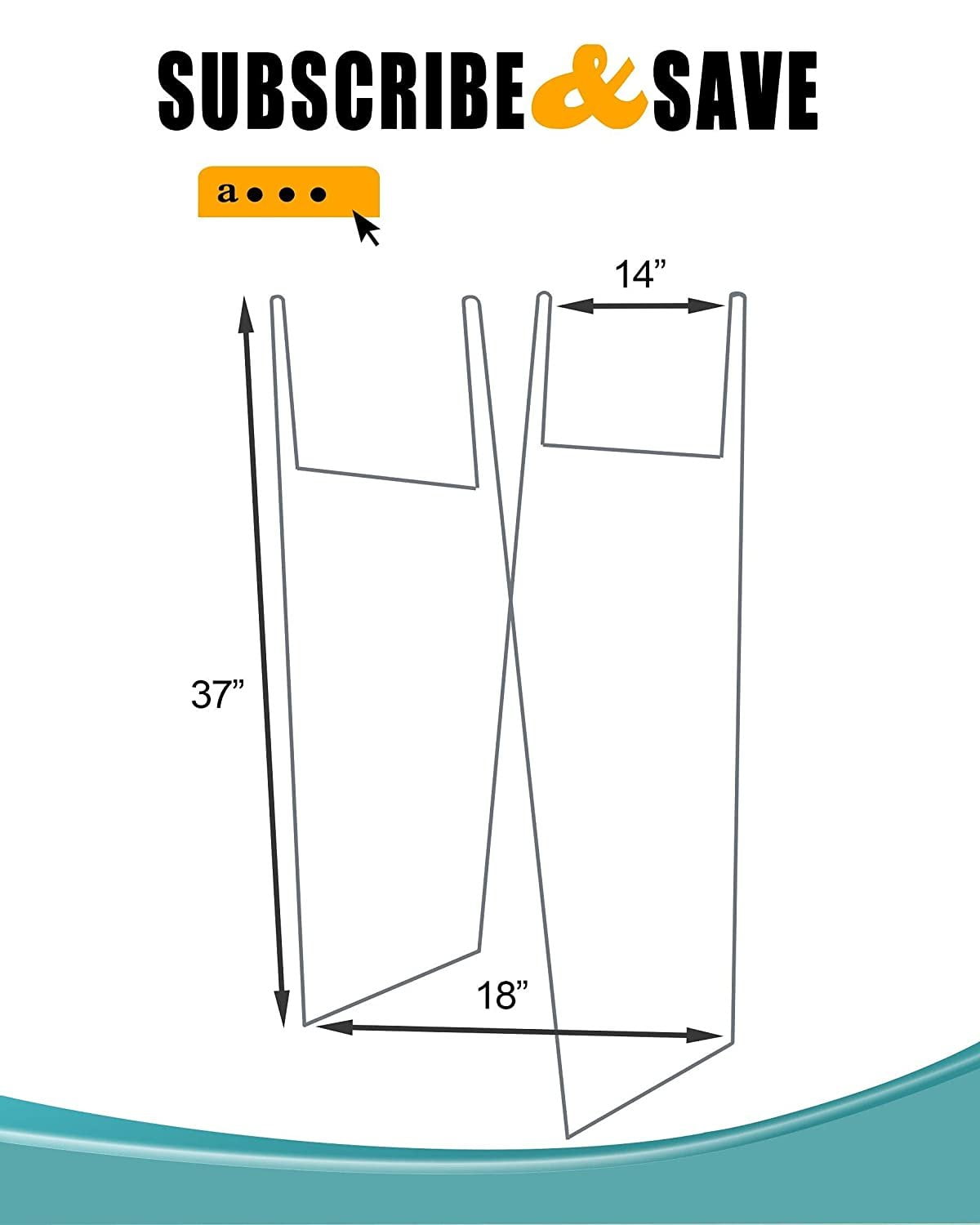 Trash Bag Holder Steel Waste Container Holder Plastic 16 x 37